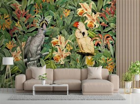 Gario Fotótapéta Két papagáj trópusi - Andrea Haase Anyag: Vlies, Méret: 400 x 280 cm