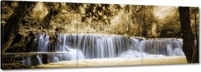Vászonkép 60x20 Vízesés szépia színben