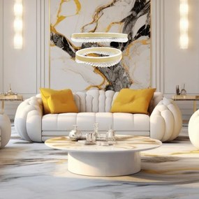 LED Csillár zsinóron LED/85W/230V átm. 60 cm arany