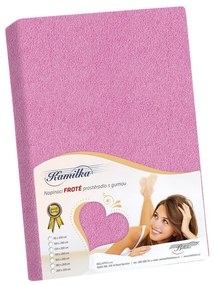 Kamilla frottír lepedő, rózsaszín, 120 x 200 cm