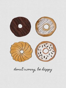 Illusztráció Donut Worry Be Happy, Orara Studio