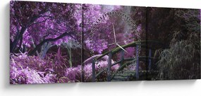 Kép - lila fák (órával) (90x30 cm)