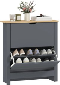 HOMCOM Shoe Cabinet with 2 Tilt-Out Compartments, Narrow Shoe Storage with Adjustable Divider, Holds up to 12 Pairs — 28.3 x 10.2 x 31.5 in (72 x 26 x