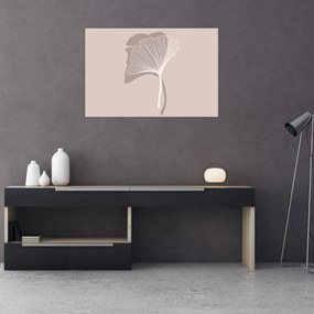 Kép - Bézs színű levelek N⁰4 (90x60 cm)