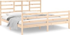 vidaXL tömör fa ágykeret matrac nélkül 200 x 200 cm
