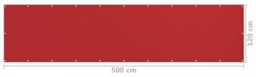 piros HDPE erkélytakaró 120 x 500 cm