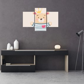 Kép - Teddy maci koronával (90x60 cm)