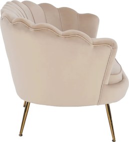 Pad Art-deco stílusban, bézs Velvet anyag/gold chróm-arany, NOBLIN