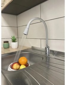 RAV Slezák SA006.0/13S - SAZAVA mosogató csaptelep 35,6 cm, szürke/fényes króm