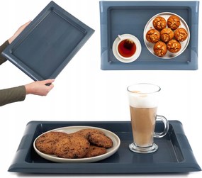 Bár Tálca Konyhai Tálca Műanyag Pincér Nagy Sötét Hamu