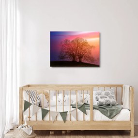Fák a ködben (üvegen) (70x50 cm)