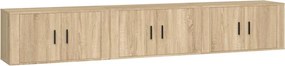 vidaXL 3 db sonoma tölgy színű fali TV-szekrény 80 x 34,5 x 40 cm