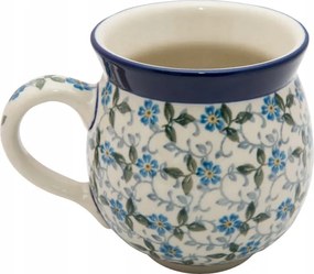 Cseh Bögre Hordó 330 ml Művészi kerámia Bolesławiec 2089 Virágok