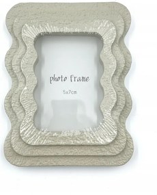 Képkeret 5x7 cm krémszínű dekoratív hullámos poliresin