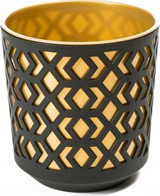 Aztek Virágtartó 14CM Fekete-arany 1,7L Lamela Modern Fedő