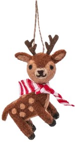 Gyapjú kézzel készített karácsonyfadísz 12 cm Reindeer – Sass &amp; Belle
