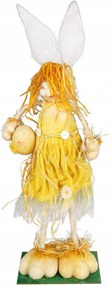 Sárga nyuszi tojás figura álló húsvéti Dekoráció 78cm Szizál Dekoráció