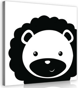 Vászonkép 80x80 Oroszlánkölyök aranyos oroszlán rajzfilm oroszlán rajz gyerekeknek