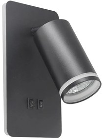 Polux LED Fali spotlámpa PARIS 1xGU10/10W/230V + LED/6W/230V fekete SA1870