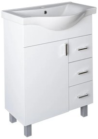 VivaStyle BIANKA 65 lábon álló fürdőszobabútor 3 fiókos Sanovit ALBATROS10065 mosdóval 64,5x46,5cm