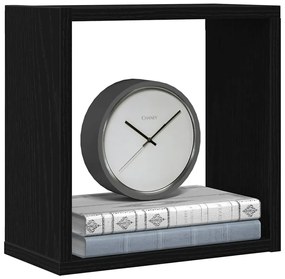 2 db fekete tölgyszínű szerelt fa fali kockapolc 30x15x30 cm