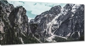 Vászonkép 115x55 Tó az Alpokban Hegyek