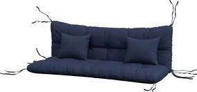 Outsunny 4 részes tűzött padpárna szett, 150 x 50 cm, vízlepergető, kikötőkkel, 10–12 cm vastag ülés- és háttámasz – Aosom