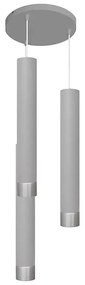 LED csillár TUBA 3xGU10/4,8W/230V szürke/fényes króm
