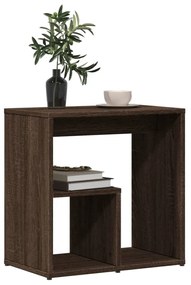 2 db barna tölgyszínű szerelt fa kisasztal 50x30x50 cm