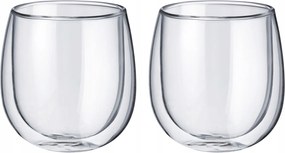 2 db duplafalú pohár, 250ml, 90x85x85 mm