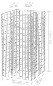 acél gabion magaságyás 50 x 50 x 100 cm