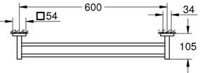 GROHE 41104DC0 - Dupla törölközőtartó QUICKFIX START CUBE 654 mm rozsdamentes acél