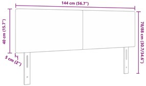 Fejtámla Egyszerű Design Világosszürke 140 cm Kordbársony