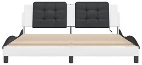 fehér és fekete ágykeret LED-ekkel matrac nélkül Zadar 180 x 200 cm