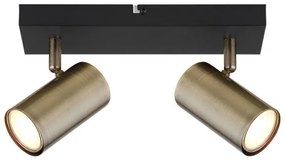 Globo 57911-2M - ROBBY 2xGU10/35W fekete/messing spotlámpa