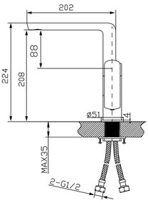 Sapho - Mosdócsaptelep MIXONA 22,4 cm fényes króm