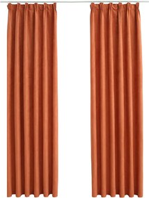 vidaXL 2 db rozsdavörös sötétítőfüggöny kampókkal 140 x 175 cm