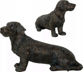 Tacskó Kutya Figura 40cm dekoratív szobor barna ajándék dísz