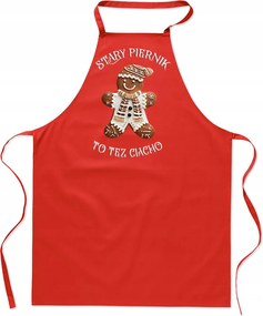 Női Konyhai Kötény férfi karácsonyi pamut nyomott mintás piros