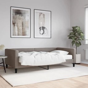 tópszínű szövet kanapéágy matraccal 100 x 200 cm