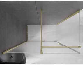 Mexen Velar, tolóajtós zuhanykabin 160 x 70 cm, 8 mm matt üveg, arany matt, 871-160-070-31-55