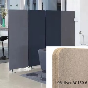 Bilnora Irodai térelválasztó paraván 160x60x2,5cm. Silver színben. Kárpitozva - 6 silver