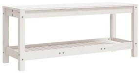 fehér tömör fenyőfa kerti pad 108x35x45 cm