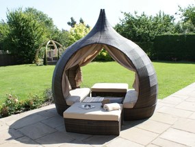 Peach rattan kerti heverő barna