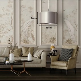 Duolla - Csillár zsinóron CANNES 1xE27/15W/230V á. 45 cm ezüst