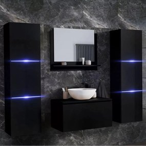 LIKE II 60 Magasfényű fekete fürdőszoba bútor