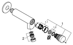 GROHE 36266000 - Önzáró fali szelep EUROECO COSMOPOLITAN T DN 15 króm