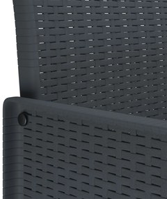 15 Darabos Kerti Étkező Szett Párnákkal Antracit Poli Rattan