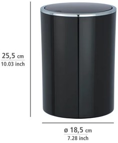 WENKO 22558100 - Kosár INCA 18,5x25,5 cm fekete/fényes króm