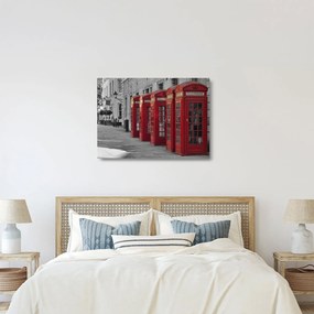 Üveg kép - Londoni telefonfülkék (70x50 cm)